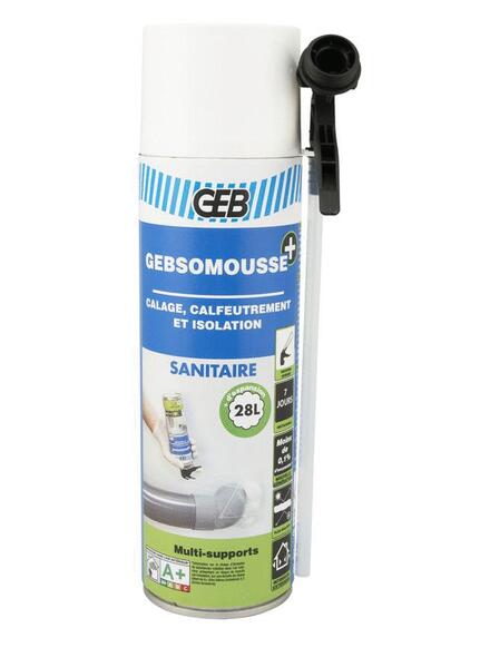 GEBSOMOUSSE+ - Mousse polyuréthane calage, calfeutrement et isolation nouvelle génération avec moins de 0,1% d’isocyanates