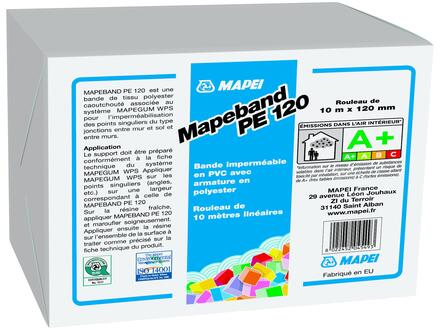 MAPEBAND PE 120 - Tissu polyester caoutchouté pour l'imperméabilisation des jonctions entre mur et sol, associé au système Mapegum WPS