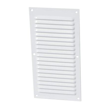 GRILLE D'AERATION A VISSER - En aluminium laqué blanc - persiennes - avec moustiquaire (en vrac)