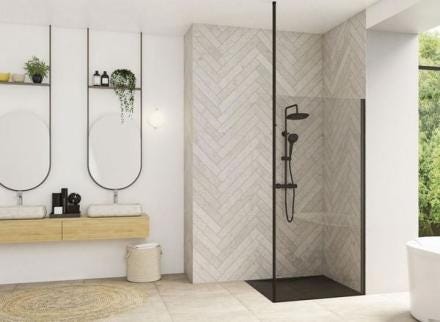 PAROI FIXE SOLO 70 PR.NOIR TRANSP    PA90300N AQUAPRODUCTION KINEDO