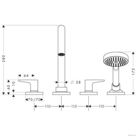 SET FINIT.MEL.4T. CITTERIO      AXOR 34444000 HANSGROHE  [34444000]