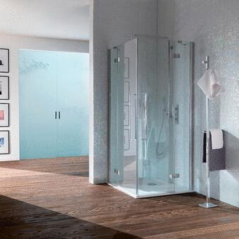 ZENITH - Accès d'angle, 2 portes pivotantes et 2 parois fixes
