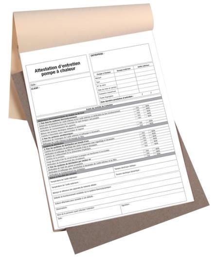 CARNET ENTRETIEN PAC 50 FEUILLETS    PRO25024 CBM LE HAILLAN