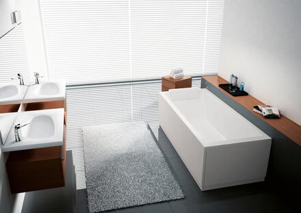 CALOS - Baignoire bain-douche rectangulaire à encastrer avec pieds
