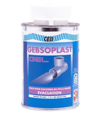 GEBSOPLAST - Colle évacuation en gel pour raccords en PVC rigide