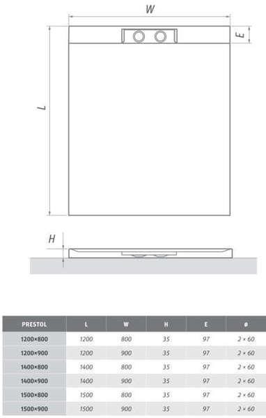 RECEVEUR  DCH RECTANG MARBRE/SYNTH 1407000132 ROTH FRANCE