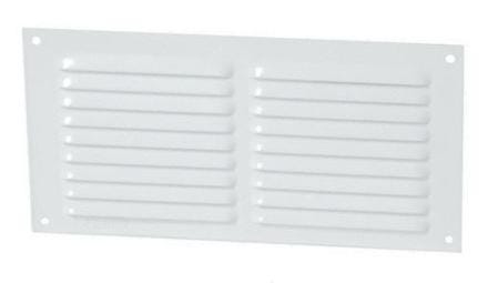 GRILLE D'AERATION A VISSER - En aluminium laqué blanc - persiennes - avec moustiquaire (en vrac)