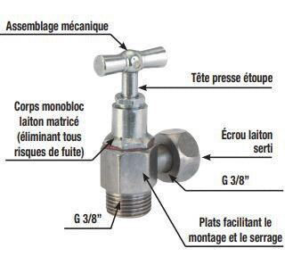 ROBINET POUR RESERVOIR DE CHASSE - Droit