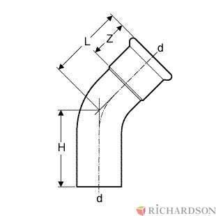 COUDE MAPRESS ACIER CARBONE - MF - 45°