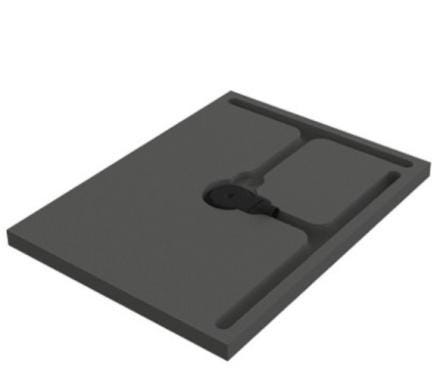 PANODUR SLIM - Receveur prêt à carreler avec siphon Rotaslim et grille carrée