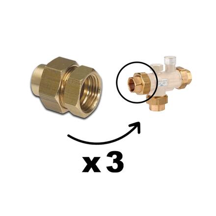 RACCORD UNION BRONZE AVEC JOINT - Pour mitigeur thermostatique