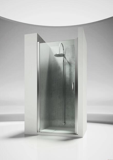 LINEA - Porte pivotante, ouverture à 180° vers l'intérieur et vers l'extérieur à fermeture magnétique - Hauteur 195 cm - Ep. du verre 6 mm