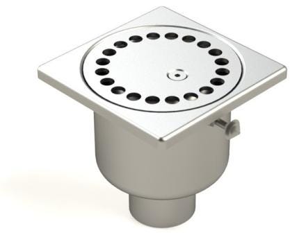 SIPHON SANS REPRISE D'ETANCHEITE - Siphon inox 100x100 à sortie 40