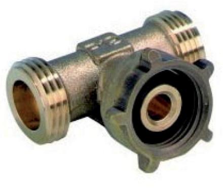 RACCORD POUR GAZ BUTANE ET PROPANE EN RECIPIENT - Gamme sous coque - Té d'accouplement P12 pour bouteilles