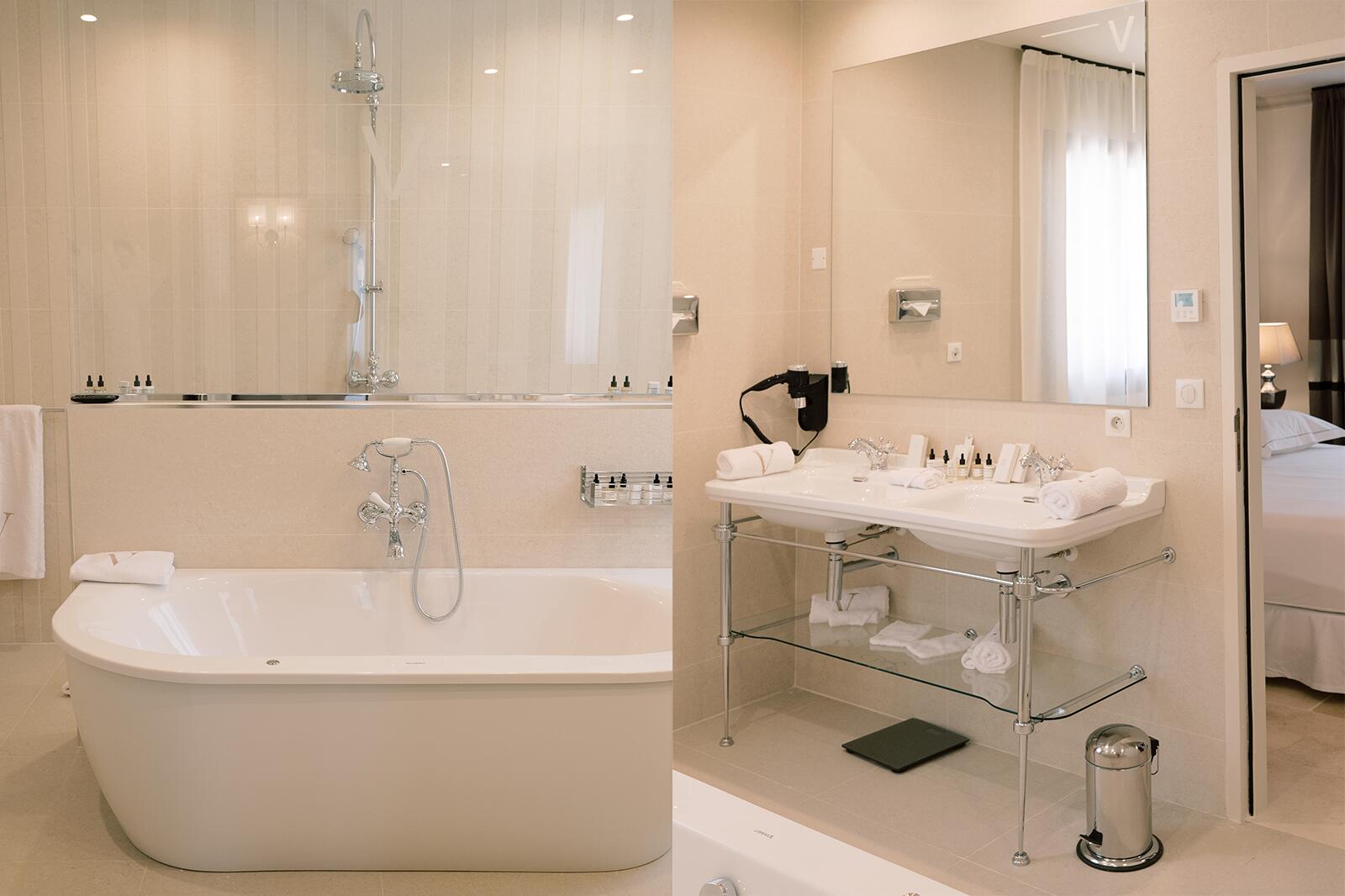 Salle de bains Hôtel Le Vallon de Valrugues : Architecte : Carole Negre-Photographe : Ludovic Grau-Mingot
