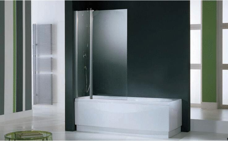 AURORA 3 - Pare-baignoire à 2 panneaux : 1 pivotant + 1 fixe réversible - Ep. du verre : 6 mm