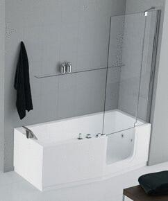 IRIS - Pare-baignoire pivotant avec paroi fixe pour combiné bain-douche