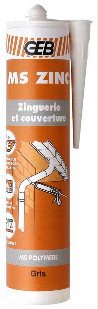MS ZINC - Mastic de collage et d'étanchéité spécial couverture en zinc