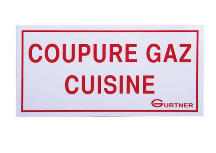 PLAQUE SIGNALETIQUE - "Coupure gaz cuisine"