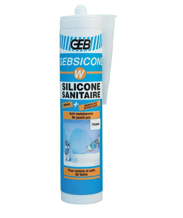 GEBSICONE - W - Mastic silicone avec fongicide pour l'étanchéité des appareils sanitaire