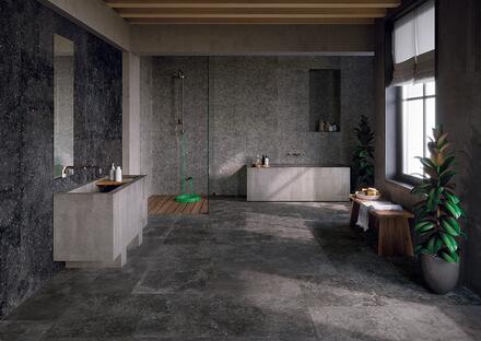 Carrelage effet pierre calcaire pour une salle de bains authentique