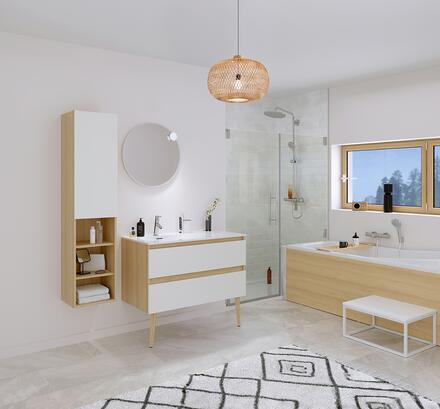 salle de bains bois d’inspiration scandinave