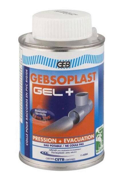 GEBSOPLAST - Gel plus - Colle pression évacuation pour raccords PVC rigides