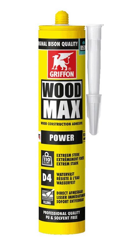 WOOD MAX POWER - Colle à bois, extrêmement forte et obturante, sans PU ni MDI ni solvants, résistante à l'eau, (D4)