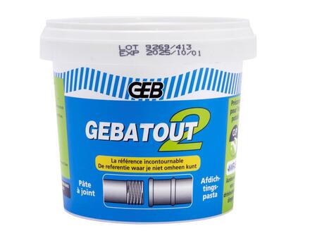 GEBATOUT 2 - Pâte à joint non durcissante pour raccords filetés métalliques en plomberie et en chauffage