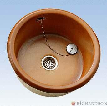 VEXIN - Cuve-évier ronde en céramique à encastrer