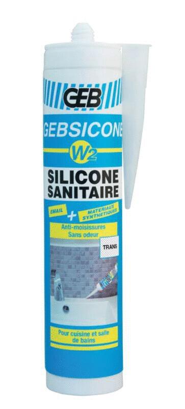 GEBSICONE - W2 - Mastic silicone pour joints sanitaire