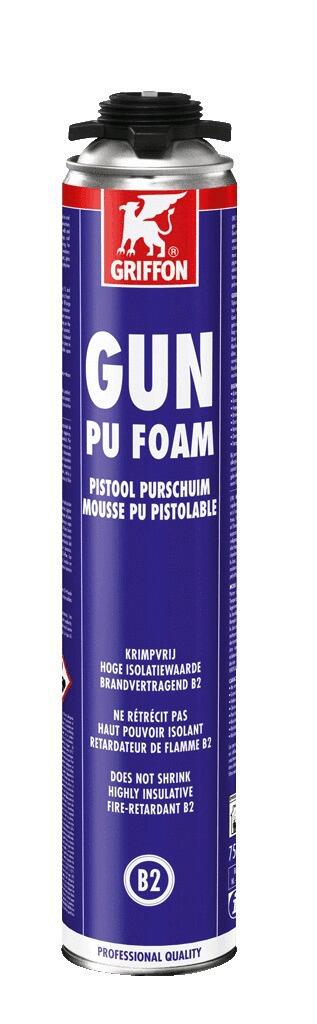 GUN PU-FOAM - Mousse polyuréthane à durcissement rapide pour isoler, étancher et colmater (classe B2)