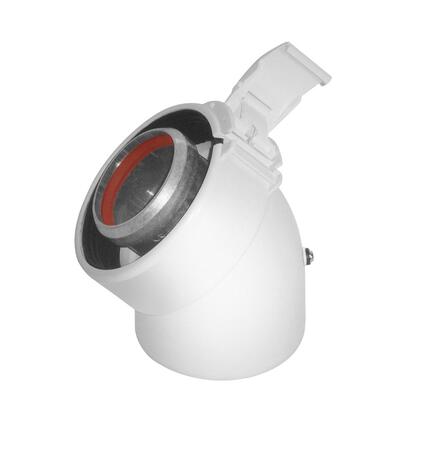 ROLUX GAZ CONCENTRIQUE - Coude 45° - Alu/PVC Blanc