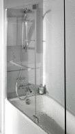ADEQUATION - Pare-baignoire 2 volets pliants à 180° - Hauteur : 142 cm - Epaisseur du verre : 6 mm