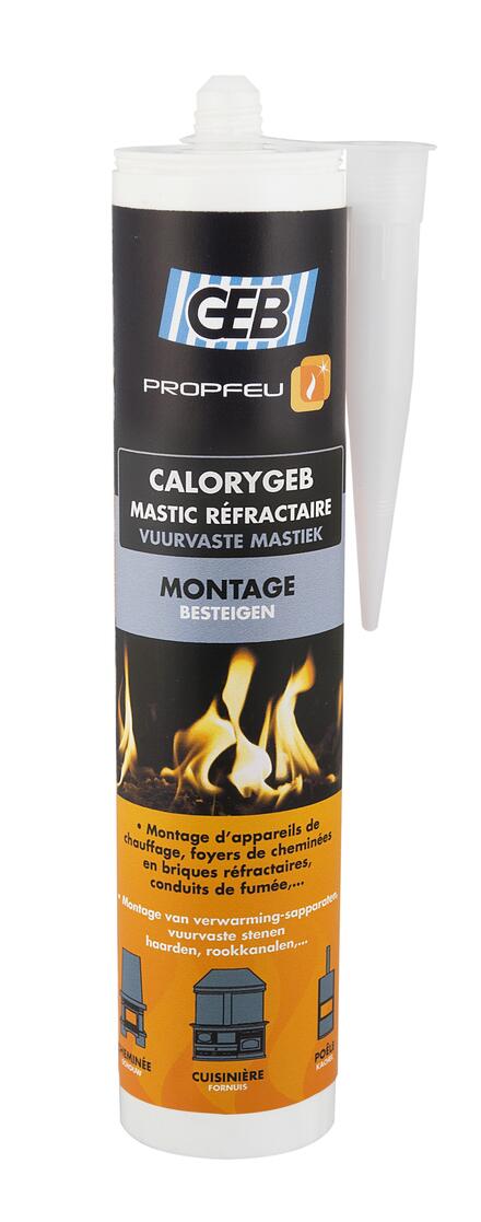 CALORYGEB - Mastic réfractaire pour appareils de chauffage et foyers de cheminée (jusqu'à 1300°C)