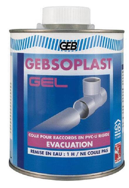 GEBSOPLAST - Colle évacuation en gel pour raccords en PVC rigide